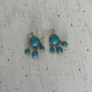 Teal statement earrings